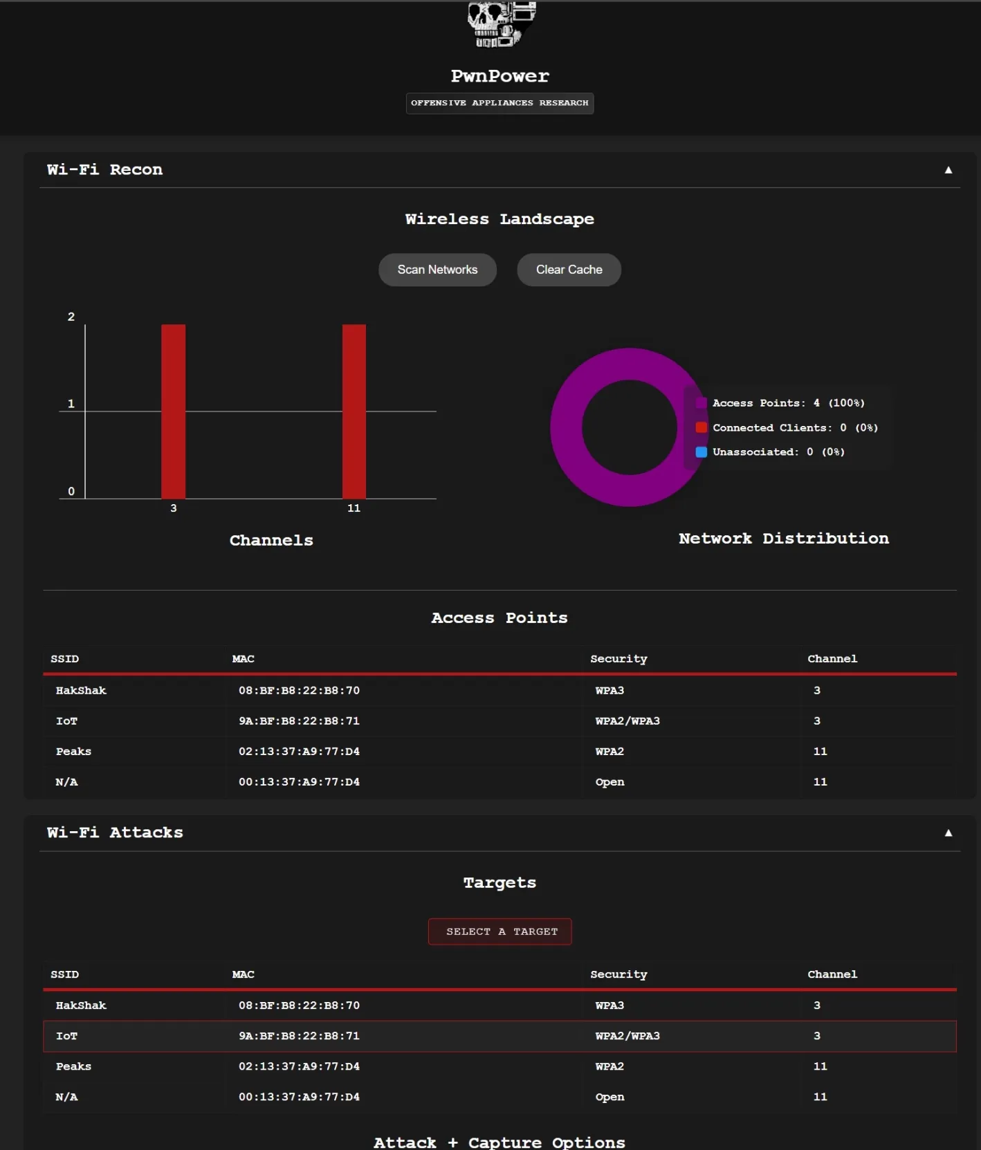 PwnPower WiFi Recon Interface